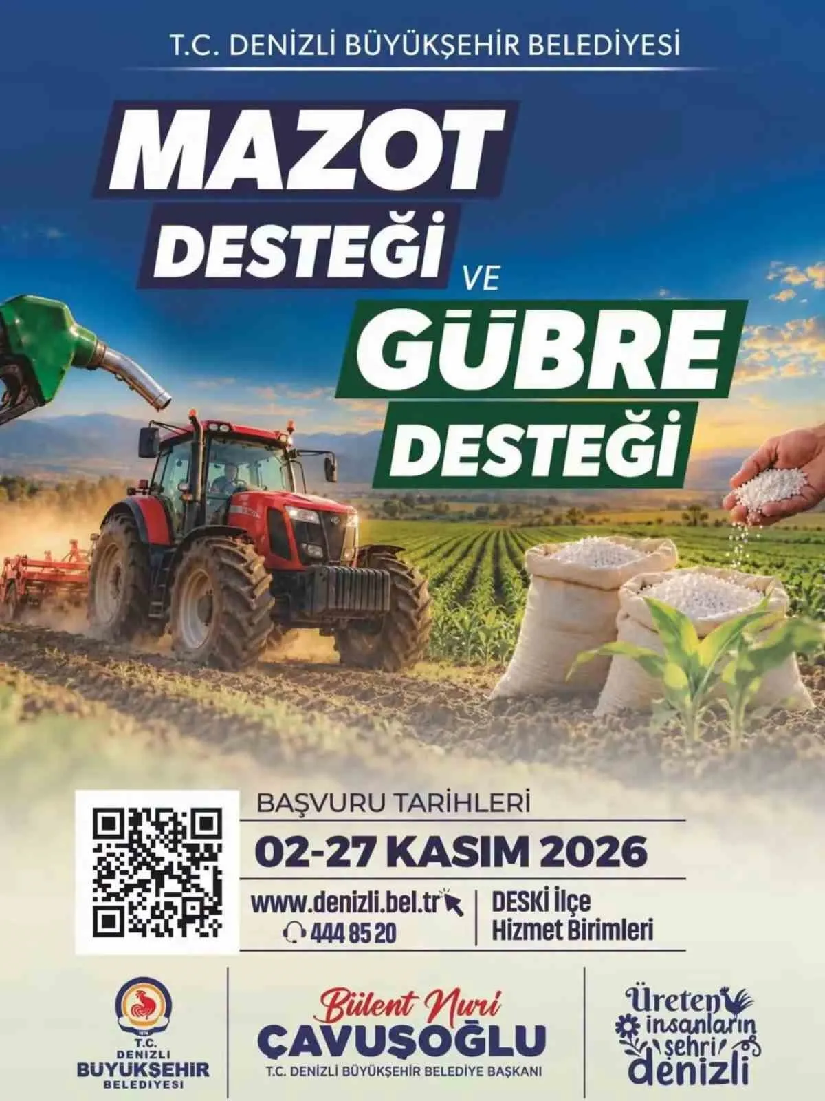 Denizli Büyükşehir Belediyesinden çiftçilere mazot ve gübre desteği - 2