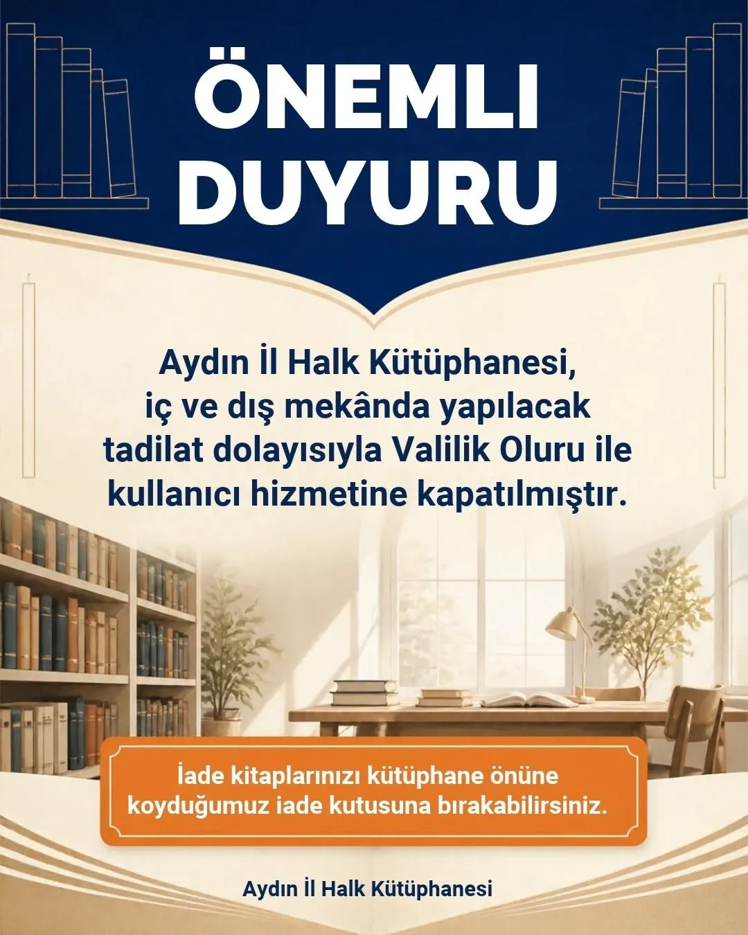 Aydın İl Halk Kütüphanesi tadilat nedeniyle geçici olarak kapatıldı - 2