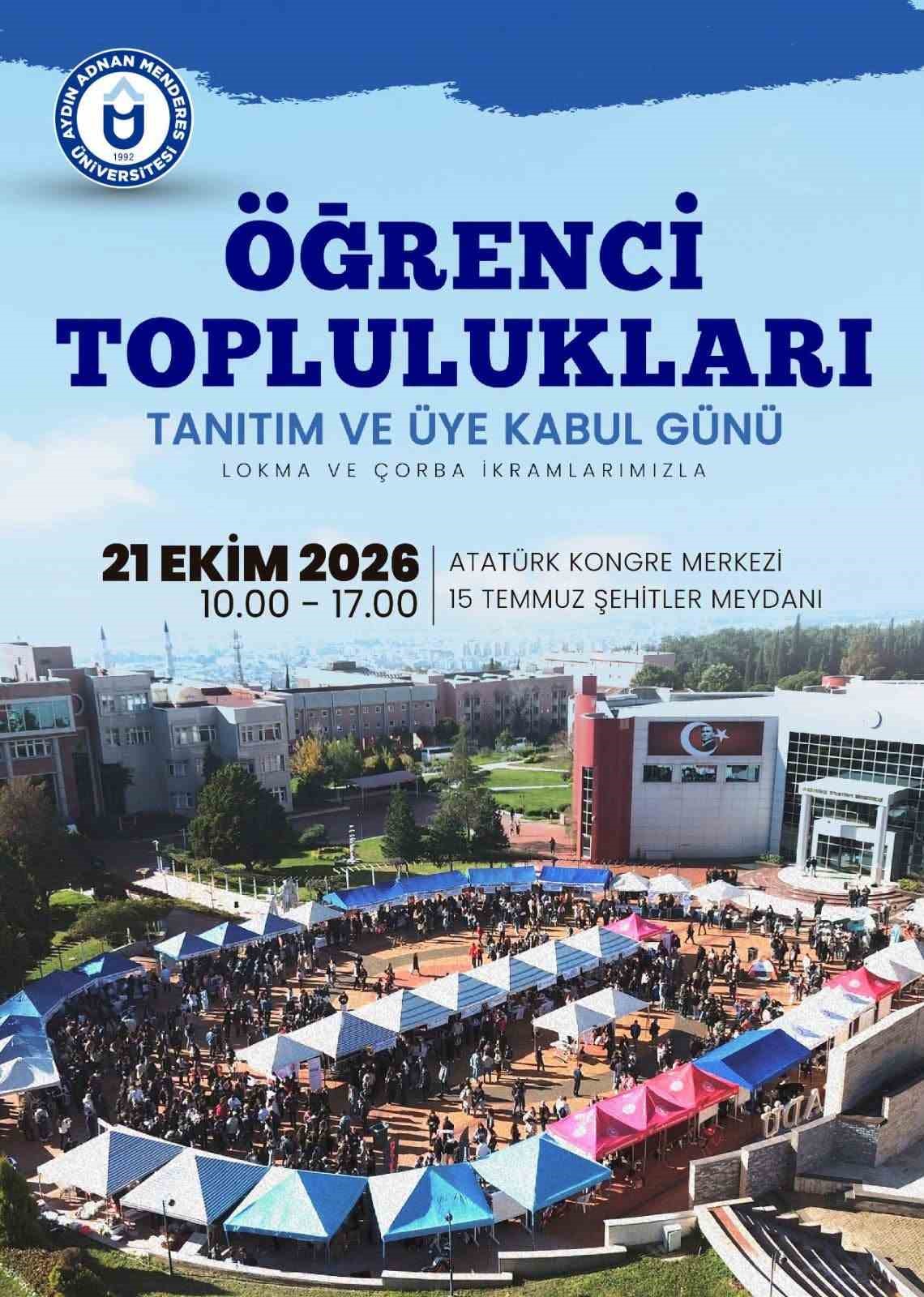 ADÜ’de öğrenci toplulukları yeni üyeleriyle buluşacak